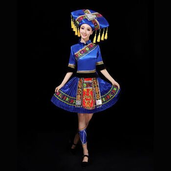 淳骏三月三民族服装广西壮族少数民族苗族云南土家族演出服女装舞蹈服