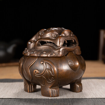 藏出 古董品 紫銅細工製 鏤空香炉 熏香炉 香道具 重1134g 紫铜香炉熏香炉品牌及商品- 京东