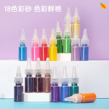 得力（deli）手工绘画DIY沙画礼盒套装18色砂画儿童生日手工玩具(盒)83624_18女孩儿童礼物美育工具毕业礼物