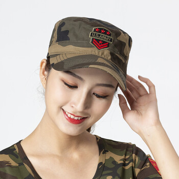 塞布尔迷彩训练帽子舞蹈帽学生军训户外拓展全棉刺绣平顶帽休闲棒球帽