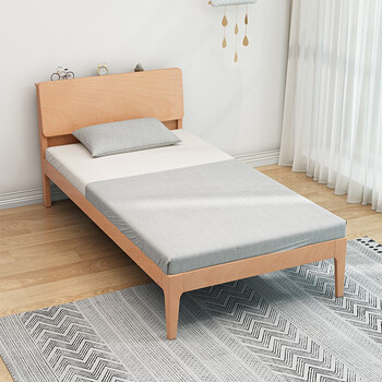 懒时光 单人床 实木单人床1米儿童床1.