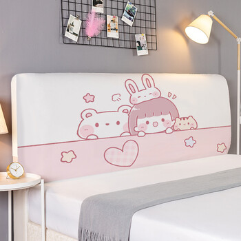 刻师傅全包网红床头罩套可爱kitty猫美少女公主卡通床头布防尘罩元气