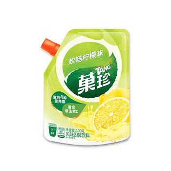 菓珍欢畅柠檬味 果珍维C冲饮壶嘴装400g 果汁粉柠檬水饮料(包装随机)