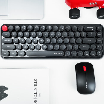 摩天手(Mofii) i豆无线复古朋克键鼠套装 可爱便携办公键鼠套装 鼠标 电脑键盘 笔记本键盘 黑色79.00元