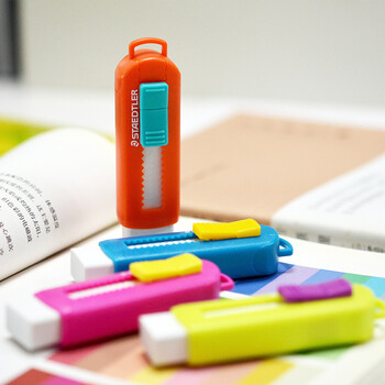 施德楼（STAEDTLER）推拉橡皮擦 伸缩式可锁橡皮少屑干净小学生专用开学必备素描绘画办公用品-薄荷冰绿