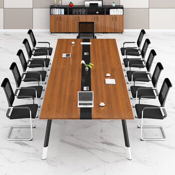圣黎会议桌长桌洽谈培训桌组职员办公桌 3.5米会议桌+12把椅