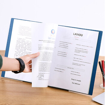 锦宫（KINGJIM）自立资料册文件夹乐谱可站立A4商务办公横向式插页/40袋黑色8837W