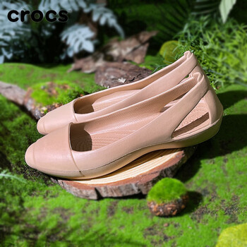 卡骆驰crocs洞洞鞋女款一脚蹬沙滩凉拖鞋夏季防滑凉鞋女鞋1卡其色w8