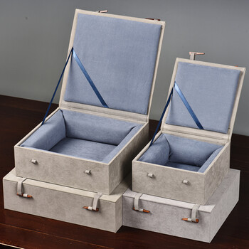 陶瓷收纳箱空箱正方形壶承盘子砚台名贵书画瓷器包装盒定制海绵绒布