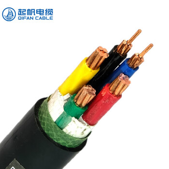 起帆电线电缆 YJV22 5*25平方国标5芯铜芯交联钢带铠装地埋电力电缆 1米