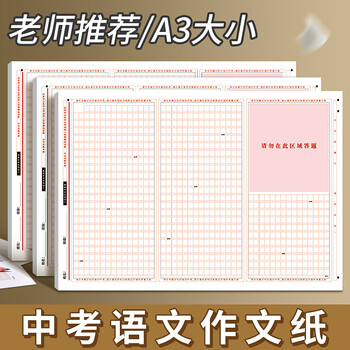 递乐 中考语文作文专用纸 考试标准 格子纸 A3 格子本 答题纸 稿纸 20张 SJA3020E986 答题卡
