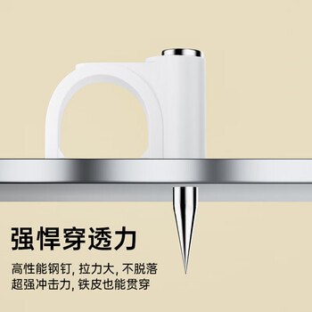毕亚兹 线卡墙钉固线钉 6mm 电线网线固定扣钢钉子墙上卡扣走布线电话线码线圆形钢钉家装理线器 100个装