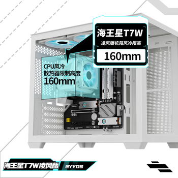 长城（Great Wall）海王星T7W凌风版 白色海景房机箱（ATX主板/Type-C 3.2/长显卡/360水冷位/配7风扇）