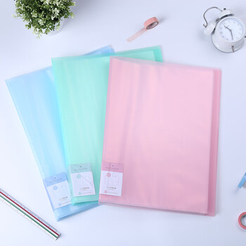 得力（deli） 72409资料册资料夹插页袋办公收纳学生试卷60页A3文件册 1个 蓝色