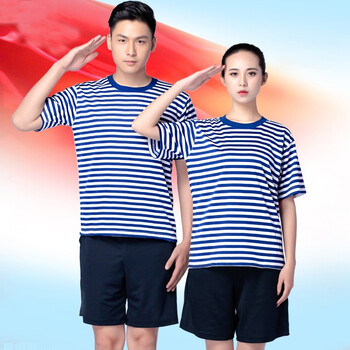 海魂衫体能服训练服海体能套装男夏季女totx蓝白条纹短袖t恤上衣短裤