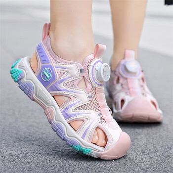 乔丹断码女童包头旋扭转拧鞋带扭扭鞋儿童沙滩鞋夏季中大童凉鞋全