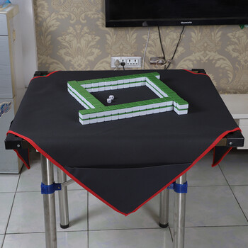 防水皮革麻将桌布手搓家用带兜麻将布大号1米14米navcon黑色1米1米