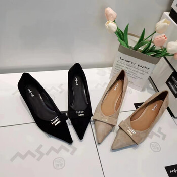 玛莎玛索msms19556夏季新款小跟瓢鞋黑色35