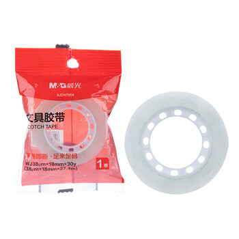 晨光(M&G)文具透明胶带 高透易撕小胶带 开学必备学生手工胶布 18mm*30y(27.42米/卷) 单卷装AJDN7664