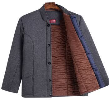 evo老头冬天棉袄老爷爷老头穿的棉服中老年男士棉服驼绒套装男士保暖
