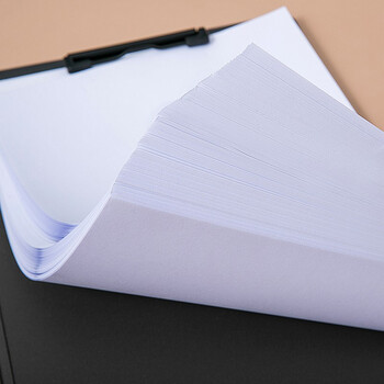 三年二班A4文件夹折页板夹莫兰迪色系学生卷子收纳夹商务办公用品会议夹书写垫板文具夹子 黑色双夹