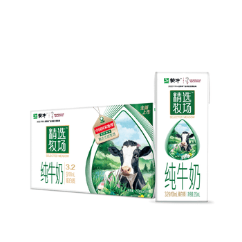 蒙牛精选牧场纯牛奶全脂灭菌乳利乐苗条装 250ml*10盒*2提