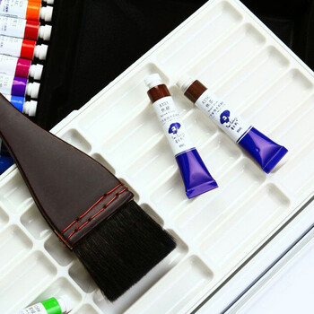 鲁本斯（PaulRubens）可拆卸24色格保湿调色盘国画水彩调色板颜料盒美术工具颜料盘墨碟-蓝色0116025