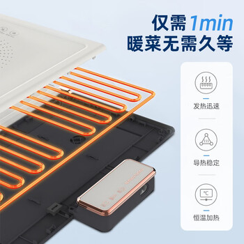 摩飞电器（Morphyrichards） 暖菜板【折叠收纳】饭菜保温板热菜板 家用桌面多功能方形餐桌暖菜垫 MR8300