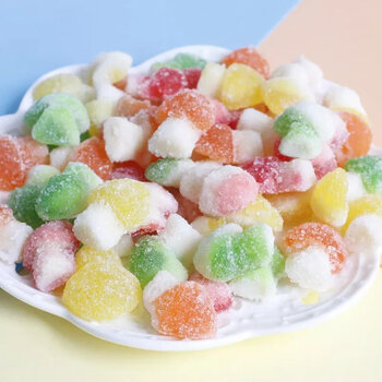 西瓜味的童话果味软糖混合口味橡皮糖水果糖儿童零食糖果五角星毛毛虫