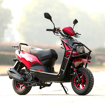 全新国四bws150cc越野双人燃油女装省油踏板摩托车整车可上牌 红 硬汉