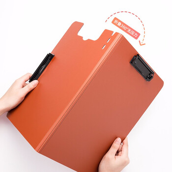 天色 A4文件夹板双夹折页板夹 会议夹秘书夹资料夹试卷夹签字签约呈阅夹 办公用品 TS-10002 玛瑙灰