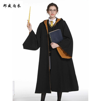 服装环球周边斗篷校服巫师袍流行新款 赫奇帕奇魔法袍 领带 围巾 魔杖