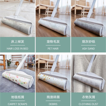 LYNN通用型粘毛器替换纸24cm6卷360撕滚筒沾毛滚纸芯卷纸猫毛神器