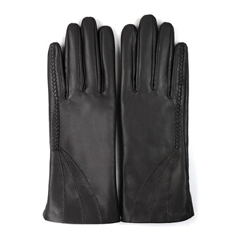 玛丽亚古琦marjakurki玛丽亚古琦羊皮真皮手套冬天女加绒骑行时尚黑色