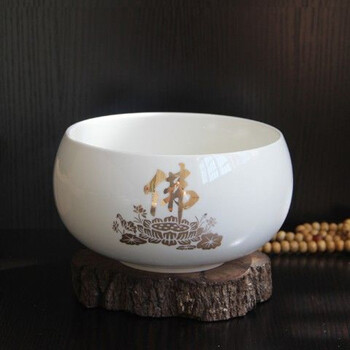 心经陶瓷碗钵复古黑色钵盂和尚碗居士米饭素食碗白瓷青瓷佛禅圆钵白色