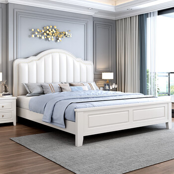 慕斯星级美式实木床双人床1.