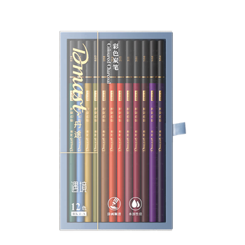 得力（deli）彩色炭笔遇境套装（12支/盒）专业绘画手绘素描彩绘软款画画丹途RK4-A女孩儿童礼物