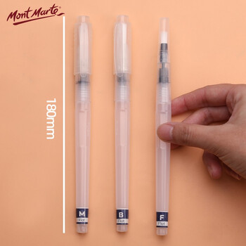 蒙玛特(Mont Marte)自来水笔3支装 水彩画笔固体水彩颜料画画笔套装 扁峰软头毛笔大中小美术绘画笔BMHS0045 速写 马克笔绘画 蒙玛特(Mont Marte)自来水笔3支装 水彩画笔固体水彩颜料画画笔套装 扁峰软头毛笔大中小美术绘画笔BMHS0045 速写 马克笔绘画