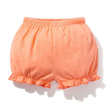 女宝宝灯笼短裤婴儿大pp裤女童五分花苞裤夏季打底裤子岁薄款2095橙色