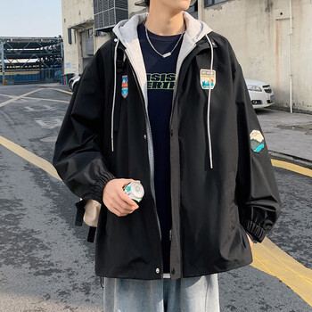 黑色男靓仔个性帅气非主流外套 xl男青年学生韩版潮流春秋夹克外套