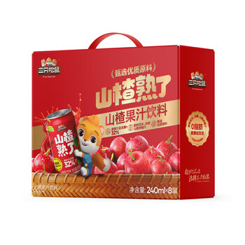 三只松鼠山楂汁礼盒240ml*8瓶网红饮料果汁酸甜开胃大餐救星解腻节日送礼 三只松鼠山楂汁礼盒240ml*8瓶网红饮料果汁酸甜开胃大餐救星解腻节日送礼