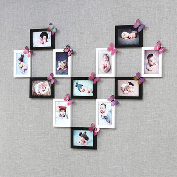 创森小米客厅照片墙心形房间布置免打孔挂墙7寸相框卧室装饰相片洗