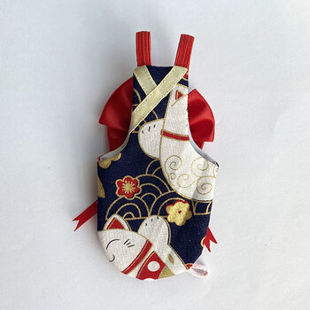 衣服尿不湿立体可调节鹦鹉汉服飞行服衣服屎兜遛鸟衣藏青色猫汉服玄凤