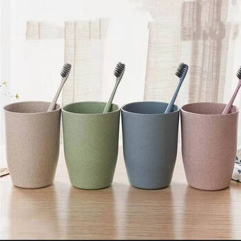 洗漱杯女牙刷杯大号漱口杯刷牙杯子套装洗漱牙缸圆形牙刷杯3个