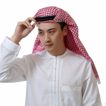 澳颜莱卡塔尔王子头巾旅游发箍缠头沙特阿拉伯头巾迪拜阿联酋旅游红色