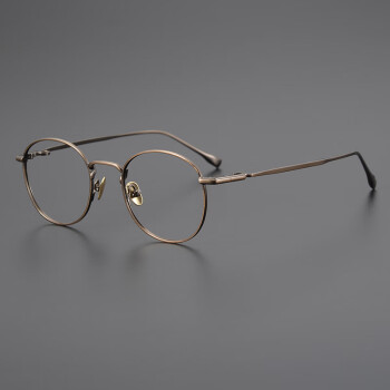 CELLI日系超轻纯钛眼镜框男近视眼镜架女小脸复古潮圆框眼镜可配高度数 古铜色 (变灰色)定制1.56(建议0-200度)