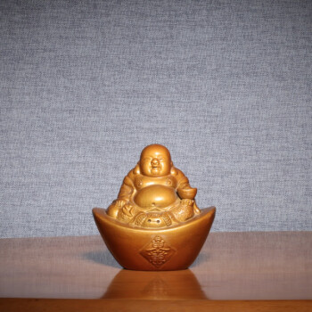 純銅仏像弥勒仏茶置茶寵振子茶道香道振子品-