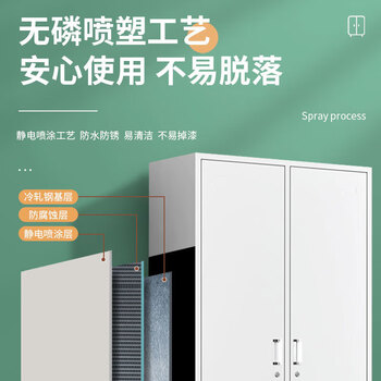 远奥铁皮柜更衣柜员工宿舍柜存包柜带锁鞋柜储物柜二门更衣柜加厚款