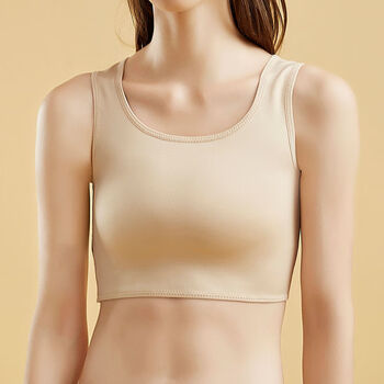 束胸内衣les缩胸学生帅t加强束胸衣裹胸女显胸小紧身绷带塑胸大码肤色