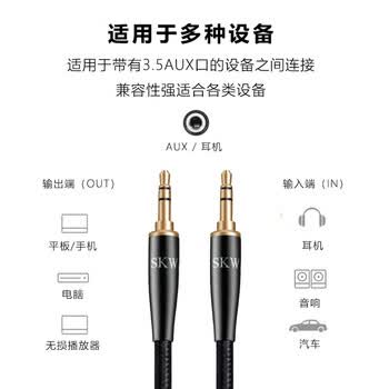 SKW发烧级 3.5mm音频线公对公 AUX车载音响连接线无氧铜高保真手机电脑笔记本接耳机音箱 BG022-1.5米